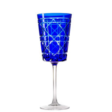 Imagem de TAÇA PARA VINHO COR AZUL ESCURO DE CRISTAL POLONESES - MOZART - Fcc Fabrica Catarinense De Cristais