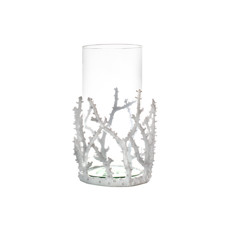 Imagem de CASTICAL CORAL M BRANCO DE VIDRO E RESINA 32X26CM - THAY THAY  - Thay Thay Com Importacao E Exportacao Ltda