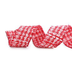 Imagem de FITA NATALINA ARAM XADREZ COR VERMELHO E BRANCO 6,3X914CM - CROMUS  - Cromus Embalagens Ind. E Com. Ltda