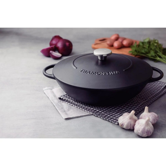 Imagem WOK TRAMONTINA TRENTO EM FERRO ESMALTADO ANTIADERENTE STARFLON EXCELLENT 32 CM 5 L