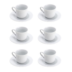 Imagem de CONJUNTO 6 XÍCARAS DE CAFÉ DE PORCELANA LIMOGES COM PIRES VENDANGE 100ML - WOLFF - Rojemac Impotacao E Exportacao Ltda