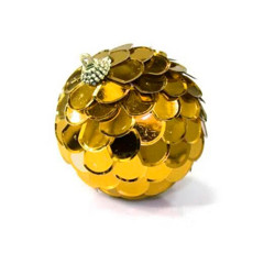 Imagem de BOLA NATALINA COR DOURADO DE PVC MERITA 12CM  - Sarruf S/A