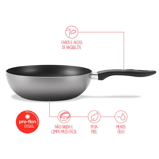 Imagem WOK CHILLI Ø 24 X 7 CM 2,3 L - PRATA BRINOX