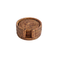 Imagem de PORTA COPO DE RATTAN NATURAL 6 PEÇAS  - Ishela Comercio Importação E Exportação Ltda