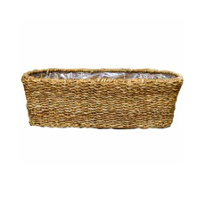 Imagem de JARDINEIRA DE PALHA SEAGRASS NATURAL ARTESANAL CASPAR 37X18X18CM  - Ter Steege Brasil Vasos E Decoracoes 