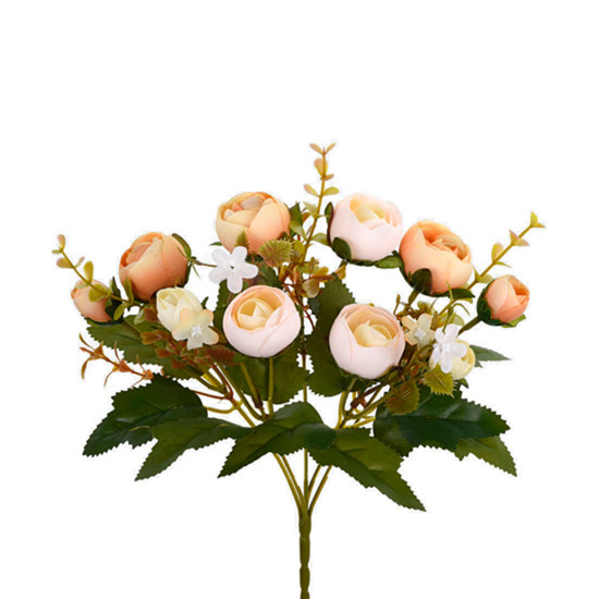 Imagem BUQUÊ DECORATIVO DE RANUNCULOS BEGE EM PLÁSTICO MOLDÁVEL 30X16 CM - GRILLO