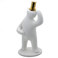 Imagem de ESCULTURA EM RESINA URSO COR BRANCO E DOURADO G 45X23X23CM - LUCATTI  - Lucatti Artes E Decoracoes Ltda