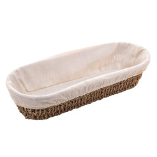 Imagem de CESTA OVAL DE SISAL COM FORRO EM TECIDO 35CM X 13,5CM WOLFF  - Rojemac Impotacao E Exportacao Ltda