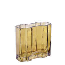 Imagem de VASO DECORATIVO EM VIDRO RETANGULAR COR MANTEIGA 7X16X15CM - GRILLO 53053 - Grillo Ltda