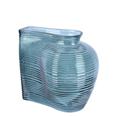 Imagem de VASO DECORATIVO EM VIDRO COR AZUL 14X20X18CM - GRILLO 53070 - Grillo Ltda