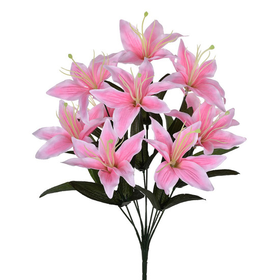 BUQUÊ LÍRIO DO CAMPO X10 ROSA 25X46CM - GRILLO 50204 - Grillo Home Decor