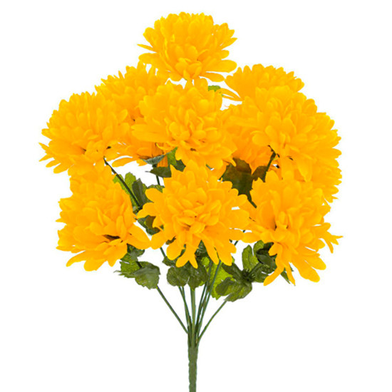 Imagem HASTE BUQUÊ DE CRISÂNTEMO AMARELO DECORATIVO EM PLÁSTICO MOLDÁVEL 43X26 CM