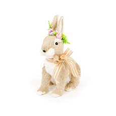 Imagem de COELHO DECORATIVO SENTADA COM LAÇO 31CM - TOK DA CASA  - Store Mania Comercio E Importacao Ltda