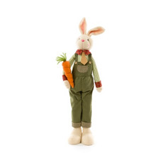 Imagem de COELHO DECORATIVO EM PÉ SEGURANDO CENOURA COR VERDE 58X9X18CM - TOK DA CASA  - Store Mania Comercio E Importacao Ltda