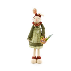 Imagem de COELHA DECORATIVA EM PÉ COPM CESTA 58X9X18CM - TOK DA CASA  - Store Mania Comercio E Importacao Ltda