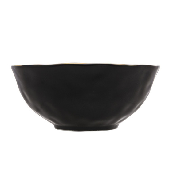 Imagem BOWL DE PORCELANA DUBAI PRETO E DOURADO 15CM X 6CM - WOLFF