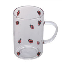 Imagem de CANECA DE VIDRO BOROSSILICATO RESISTENTE AO CALOR LADYBUG 280ML - LYOR - Coliseu Presentes Ltda