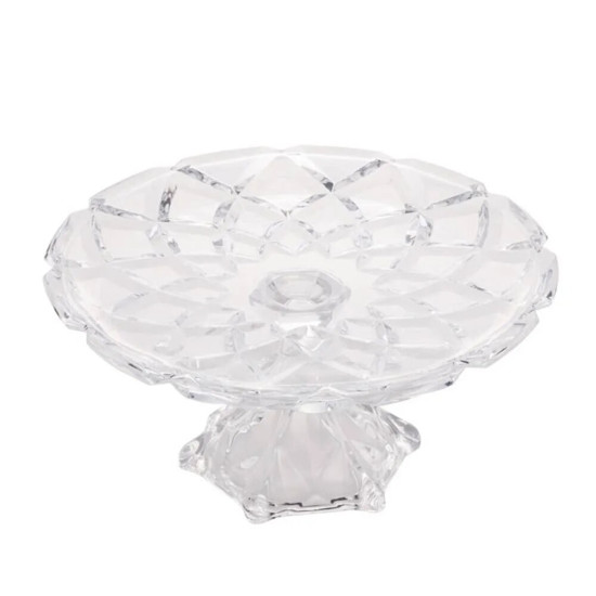 Imagem PRATO PARA BOLO DE CRISTAL DELI DIAMOND 30,5CM X 14,5CM - LYOR