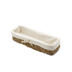 Imagem de CESTA RETANGULARE TERRA EM FIBRA NATURAL COM TECIDO P 36X12X7CM - L'HERMITAGE - Full Fit Industria Importacao E Comercio Ltda.