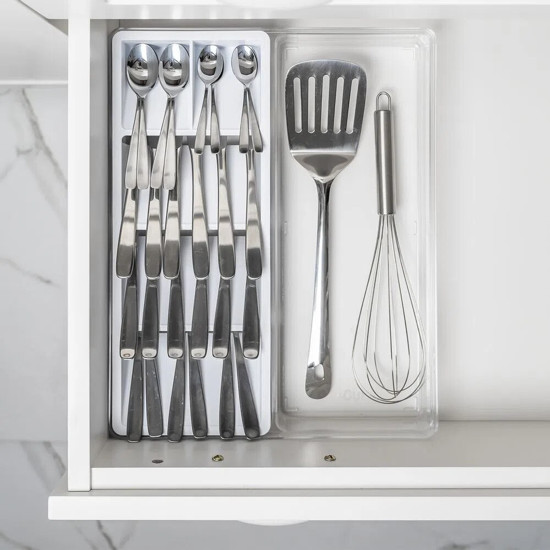 Imagem ORGANIZADOR DE TALHERES E UTENSÍLIOS CLEAR 37,5 X 30 X 5,6 CM COR BRANCO - OU 