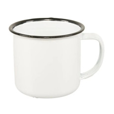 Imagem de CANECA ESMALTADA 150ML COR BRANCO 8,5X6X6CM - MIMO - Mimo Importacao Exportacao Ltda