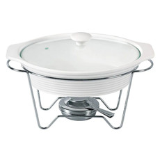 Imagem de RECHAUD OVAL EM PORCELANA COM QUEIMADOR 1,5L L35XP21,5XA21,5CM - DYNASTY - Full Fit Ind Imp E Com Ltda 