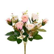 Imagem de BUQUÊ DECORATIVO 5 ROSAS SILVESTRES COR ROSA EM PLÁSTICO MOLDÁVEL 29X16CM - GRILLO - Grillo Ltda
