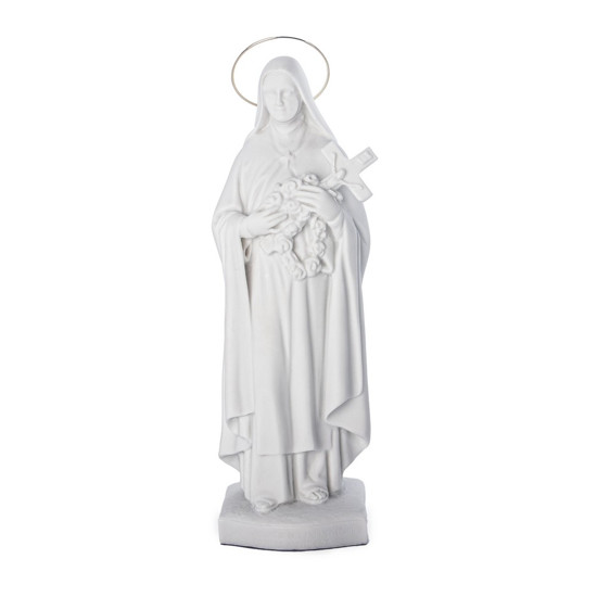 Imagem IMAGEM DECORATIVA SANTA TEREZINHA COR BRANCO COM AUREOLA DOURADA 27CM - VIGORE 