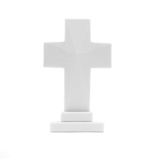 Imagem de CRUCIFIXO DE PÓ DE MARMORE 17CM COR BRANCO - VIGORE  - Vigore Art Decor Eireli