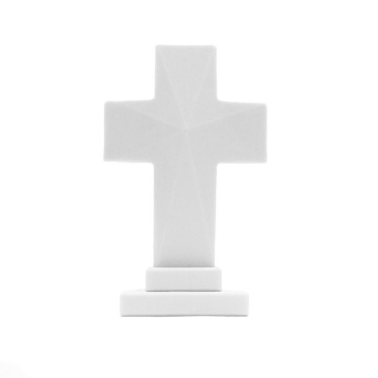 Imagem CRUCIFIXO DE PÓ DE MARMORE 17CM COR BRANCO - VIGORE 