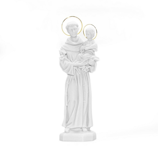 Imagem IMAGEM DECORATIVA SANTO ANTÔNIO COR BRANCO AUREOLA DOURADA 25CM - VIGORE