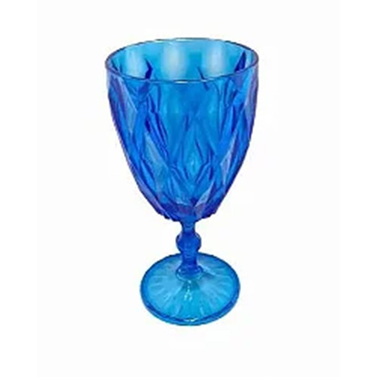 Imagem TAÇA DIAMANTE AZUL TRANSLUCIDO EM PLASTICO 9X17CM 300 ML - PLASTIFESTA 