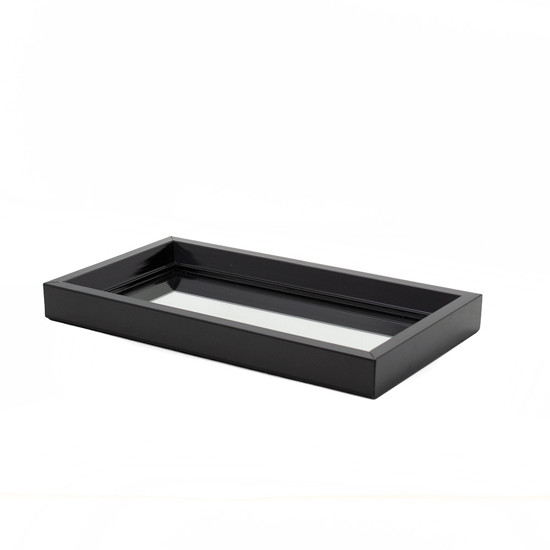 Imagem BANDEJA DECORATIVA COM FUNDO ESPELHADO COR PRETO 34X19X3CM BUSS E WESSLER 