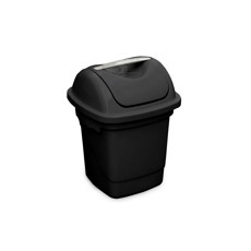 Imagem de LIXEIRA BASCULANTE 10 LITROS COR PRETO 24X24X32,3CM EM - PLASVALE  - Industria De Plastico Do Vale Do Itajai Ltda