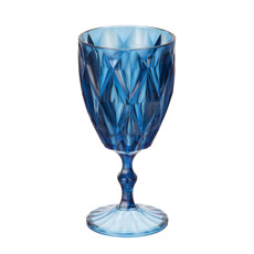 Imagem de TAÇA DIAMANTE AZUL TRANSLUCIDO EM PLASTICO 9X17CM 300 ML - PLASTIFESTA  - Plastifesta Comercio E Industrias Eirelli