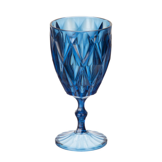 Imagem TAÇA DIAMANTE AZUL TRANSLUCIDO EM PLASTICO 9X17CM 300 ML - PLASTIFESTA 