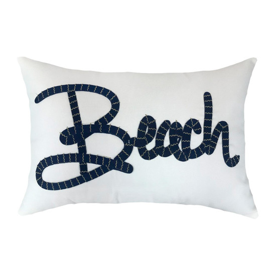 Imagem ALMOFADA RUSTICA BRANCO BEACH MARINHO 35X52CM - DECORTEXTIL