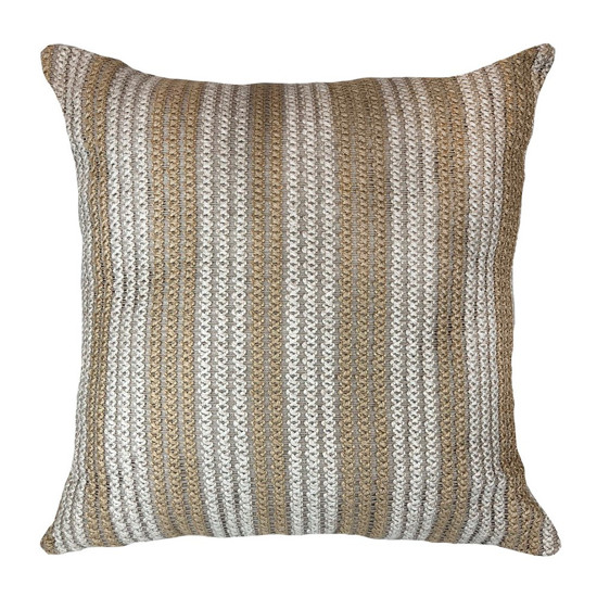 Imagem ALMOFADA DECORATIVA CROCHE COR BEGE MOD 1 52X52CM - DECORTEXTIL