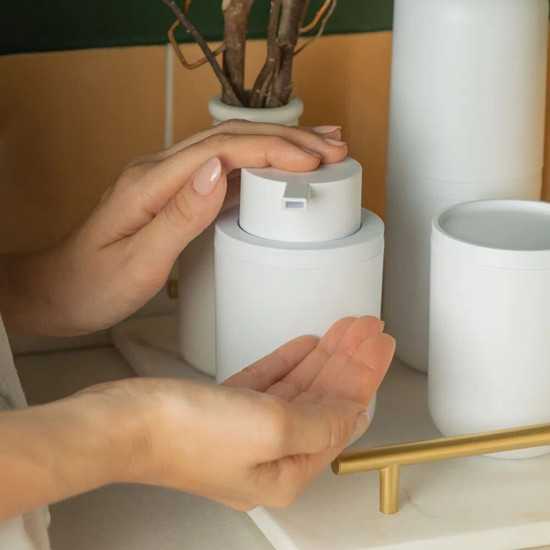 Imagem PORTA SABONETE LÍQUIDO BOLD COR BRANCO 13,3X7,8X8,9CM - OU 