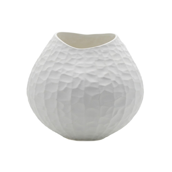 Imagem VASO DECORATIVO EM CERÂMICA LINHA POTTERY CORNER COR BRANCO 30X30X28CM - KZ 