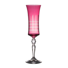 Imagem de TAÇA PARA CHAMPANHE LAPIDADA EM CRISTAL ECOLÓGICO 190ML A25CM COR MAGENTA - BOHEMIA - Full Fit Industria Importacao E Comercio Ltda.