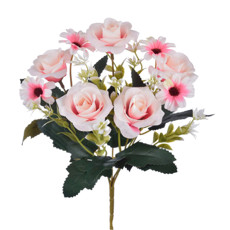 Imagem de BUQUÊ ROSA E GERBERA X5 CREPE 16X30CM - GRILLO 51425 - Grillo Ltda