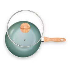 Imagem de WOK COM TAMPA 28CM CERAMIC LIFE BOTANIKA VERDE COM INDUÇÃO BRINOX - Brinox Metalurgica Sa