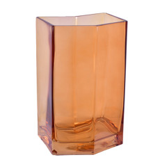 Imagem de VASO DECORATIVO EM VIDRO FECHADO COR LARANJA 14X15X25CM - GRILLO 53060 - Grillo Ltda