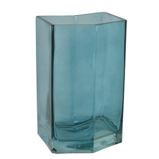 Imagem de VASO DECORATIVO EM VIDRO FECHADO COR AZUL 14X15X25CM - GRILLO 53060 - Grillo Ltda