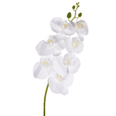 Imagem de HASTE DECORATIVA DE ORQUÍDEA BRANCA EM PLÁSTICO MOLDÁVEL 78X15 CM - GRILLO - Grillo Ltda