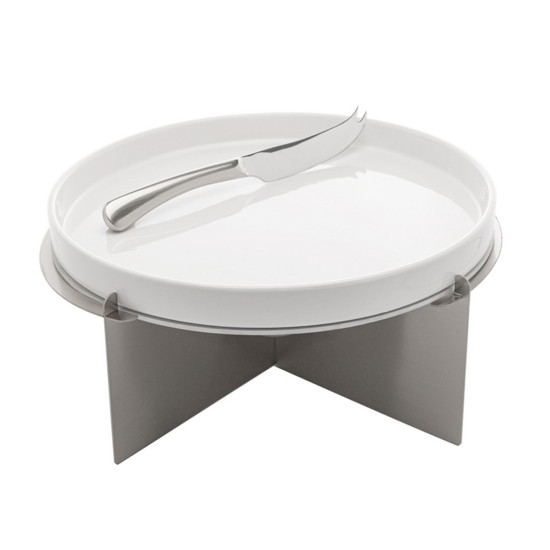 Imagem RECHAUD DE CERÂMICA COM SUPORTE DE AÇO INOX E FACA 30CM X 30CM X 13CM - WOLFF