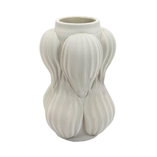 Imagem VASO DECORATIVO EM PORCELANA COR CINZA G 34X21CM - LUCATTI 