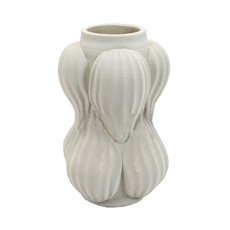 Imagem de VASO DECORATIVO EM PORCELANA COR CINZA P 28X17CM  - LUCATTI  - Lucatti Artes E Decoracoes Ltda