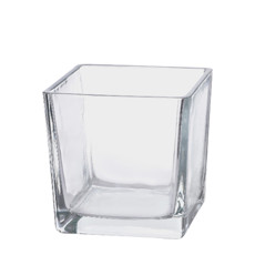 Imagem de VASO DECORATIVO EM VIDRO TRANSPARENTE 15X15CM - GRILLO 48734 - Grillo Ltda